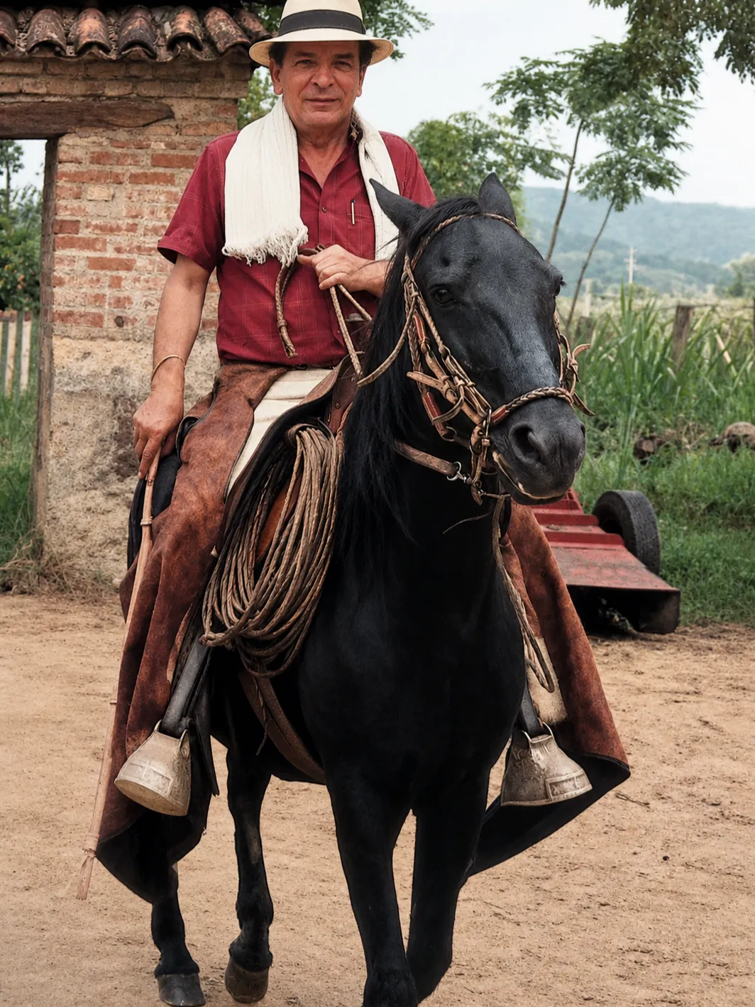 Julio César Sánchez García a caballo en Hacienda La Chica